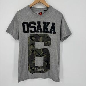 Superdry‎ Osaka Series Mens Grey Camo Graphic T Shirt Size Large